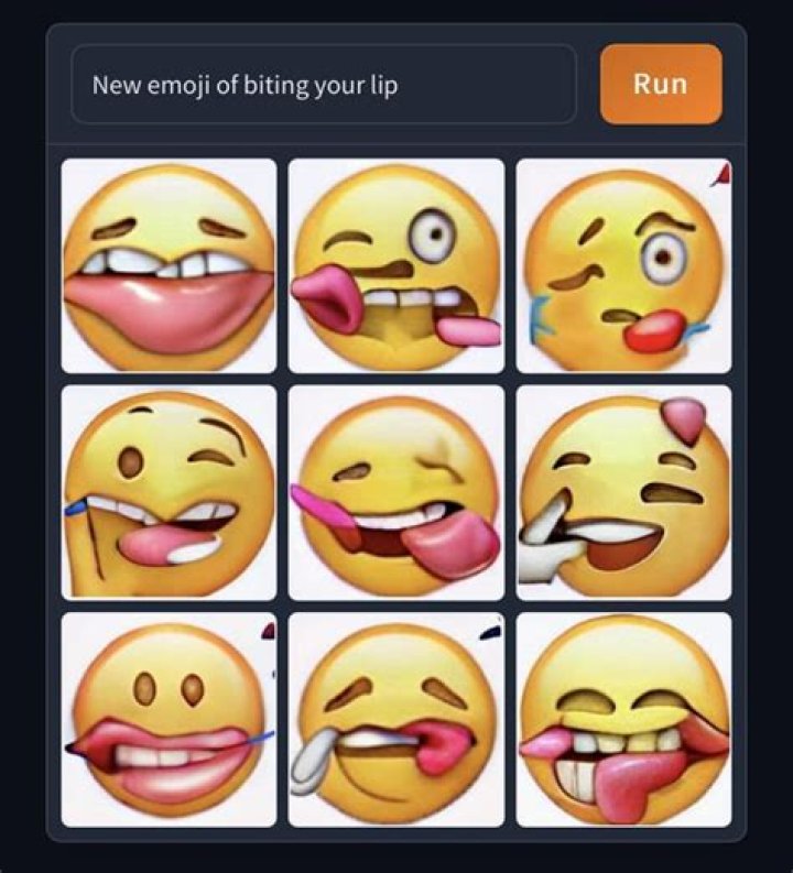 Biting lip emoji