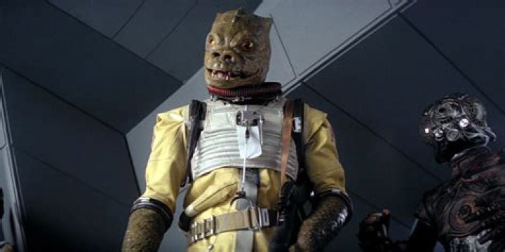 Bossk from Star Wars is looking straight ahead.