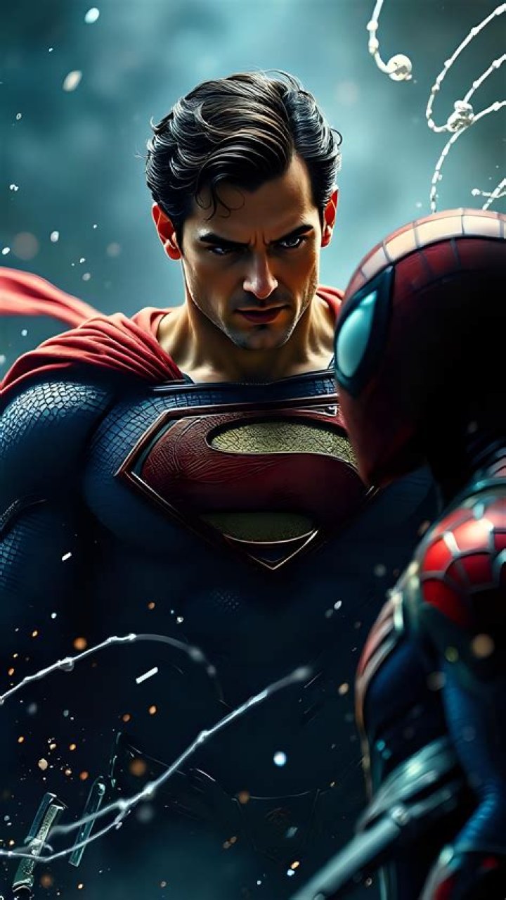 Spider-Man hitting Superman