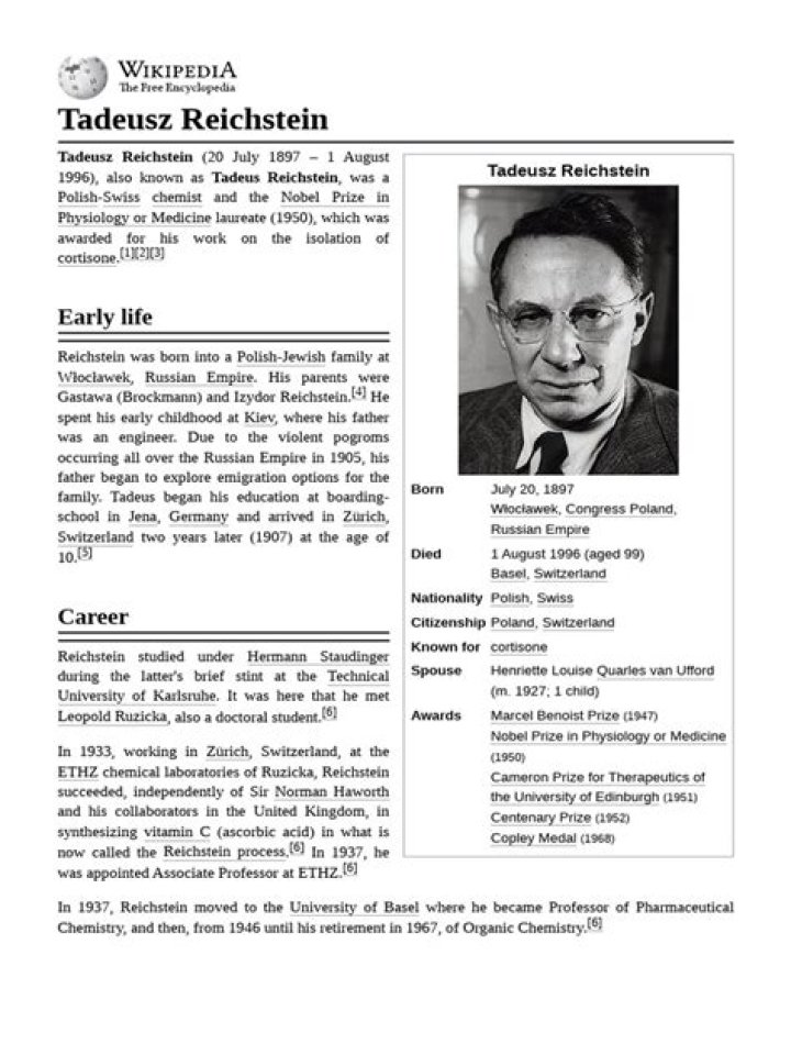 Tadeusz Reichstein Tadeusz Reichstein